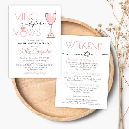 Bachelorette Einladung Rose Gold Vino vor Vows