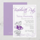 Bachelorette Einladung - Tee| Lila und grau (Vorne/Hinten)