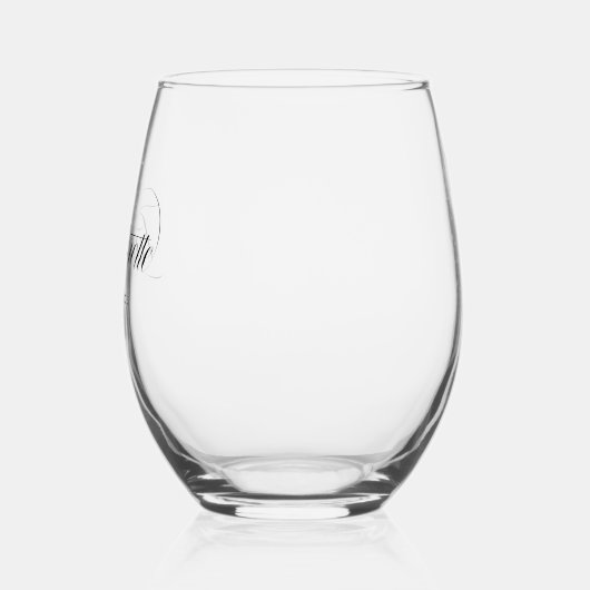 Bachelorette Elegante Script Typografie Weinglas Ohne Stiel (Links)