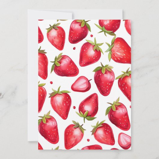 Bachelorette Erdbeere Sieben Cocktail Rosa Party Einladung (Rückseite)