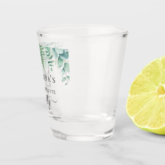 Bachelorette Eukalyptus-Grüne Farne Schnapsglas (Rechts)