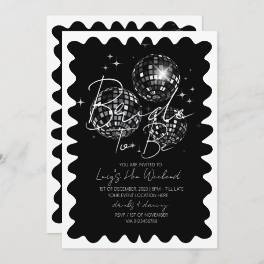 Bachelorette Festival Moon and Stars Einladung (Vorne/Hinten)