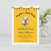 Bachelorette Final Fiesta Mexican Themed Party Einladung (Stehend Vorderseite)