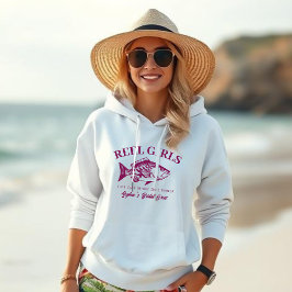 Bachelorette-Fisherman Style Reel Girls-Wine Farbe Hoodie