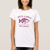 Bachelorette-Fisherman Style Reel Girls-Wine Farbe T-Shirt (Vorderseite)