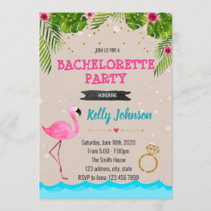 Bachelorette Flamingo Pool Party Einladung