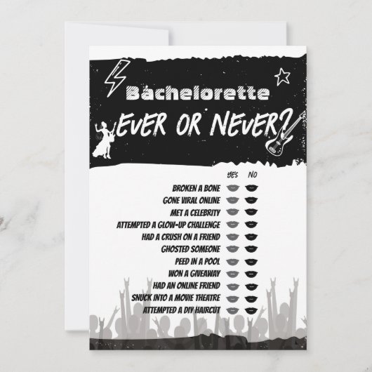 Bachelorette-Game-Karte Einladung (Vorderseite)