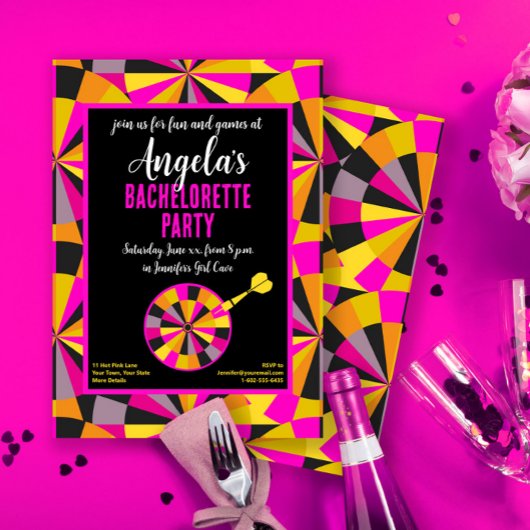 Bachelorette Game Room Girl's Theme Party Einladung