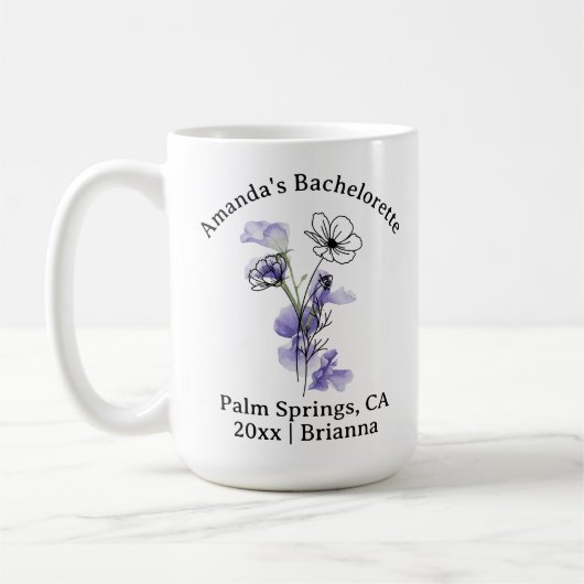 Bachelorette Geburtsmonat Blume Februar Violet Kaffeetasse (Links)