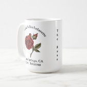 Bachelorette Geburtsmonat Blume Juni Rose Kaffeetasse (Vorderseite Links)