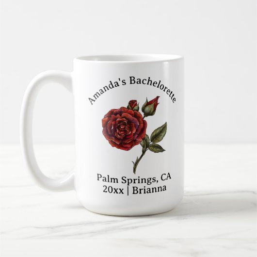 Bachelorette Geburtsmonat Blume Juni Rose Kaffeetasse (Links)