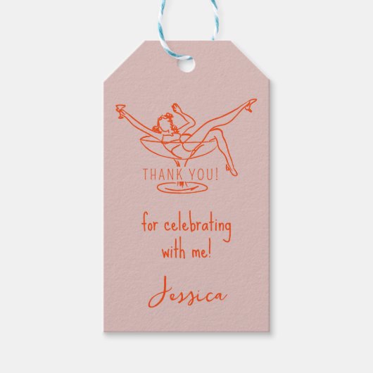 Bachelorette Girl Gour Tag Geschenkanhänger (Vorderseite)