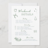 Bachelorette Girls Gone Milde Script Green Gezeich Einladung (Rückseite)