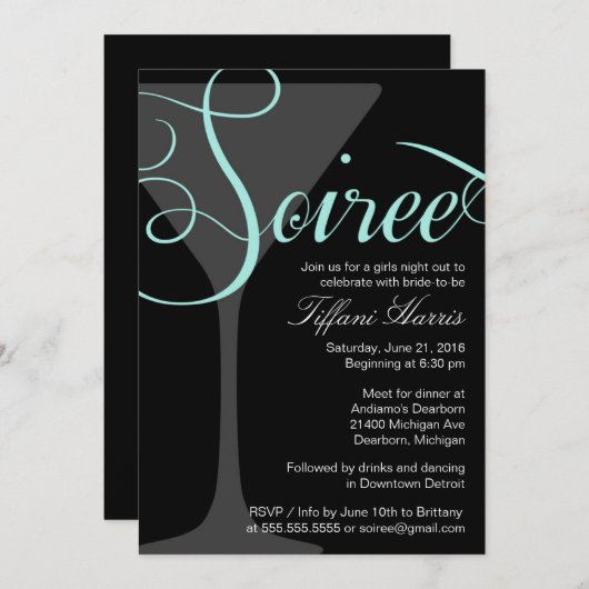 Bachelorette Girls Night Out Einladung (Vorne/Hinten)