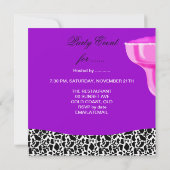 Bachelorette Girls Night Out Lila Party Einladung (Rückseite)