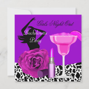Bachelorette Girls Night Out Lila Party Einladung