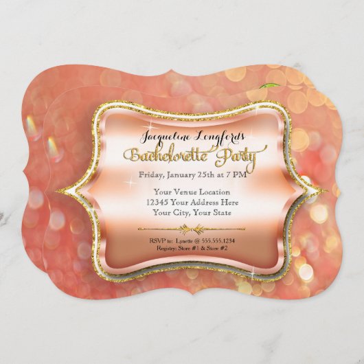 Bachelorette Girl's Night Out Party Martini Glass Einladung (Vorne/Hinten)