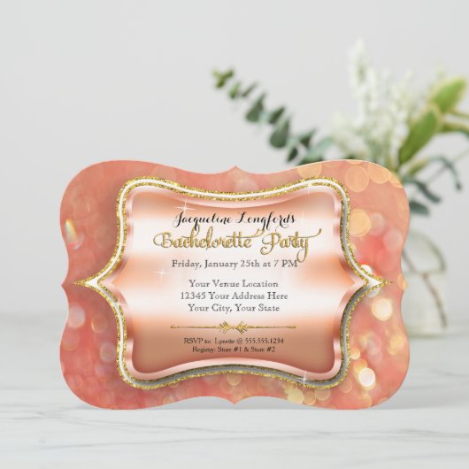 Bachelorette Girl's Night Out Party Martini Glass Einladung (Stehend Vorderseite)