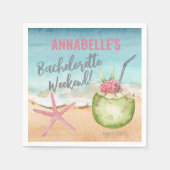 Bachelorette Girls Weekend Beach Cocktail Serviette (Vorderseite)
