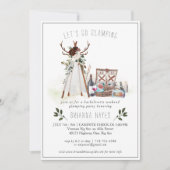 Bachelorette Glamping Camping Wochenende Einladung (Vorderseite)