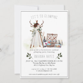 Bachelorette Glamping Camping Wochenende Einladung