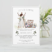 Bachelorette Glamping Camping Wochenende Einladung (Stehend Vorderseite)