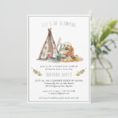 Bachelorette Glamping Camping Wochenende Einladung (Stehend Vorderseite)