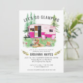 Bachelorette Glamping Camping Wochenende Einladung (Stehend Vorderseite)