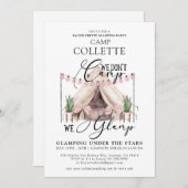 Bachelorette Glamping Party Wochenende Einladung (Vorne/Hinten)