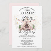 Bachelorette Glamping Party Wochenende Einladung (Vorne/Hinten)