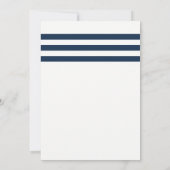 Bachelorette Gold Anchor Navy Stripes Nautic Einladung (Rückseite)