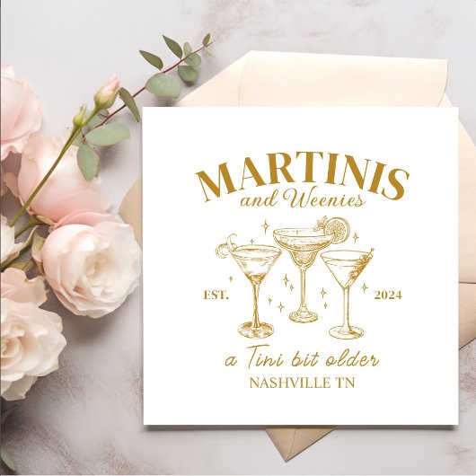 Bachelorette-Gold-Cocktails Martinis und Weenys Serviette