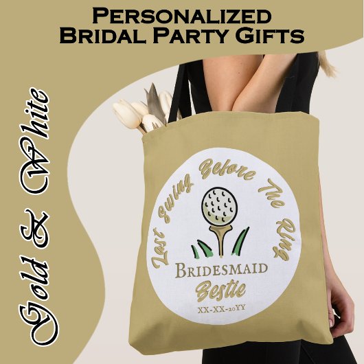 Bachelorette Golf Personalisiert Bridesmaid Gold Tasche