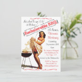 Bachelorette GRILLEN Barbecue Party Einladung (Stehend Vorderseite)