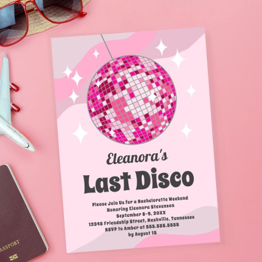 Bachelorette Groovy Letzte Disco Einladung, Disco Einladung