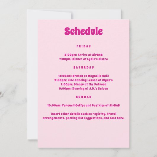 Bachelorette Groovy Letzte Disco Einladung, Disco Einladung (Rückseite)