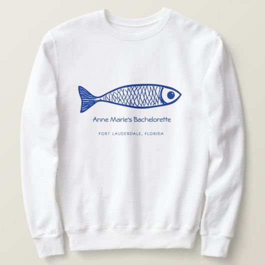 Bachelorette Group Coastal Fish Blue Sweatshirt (Design vorne)