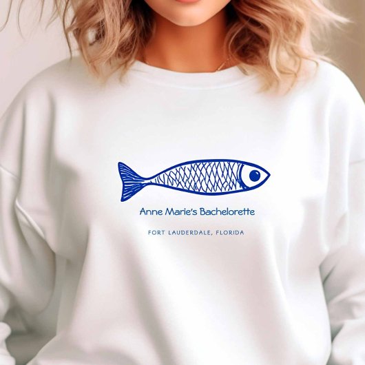 Bachelorette Group Coastal Fish Blue Sweatshirt