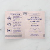Bachelorette Hen Party Pink Passport Itinerary Einladung (Innenseite)