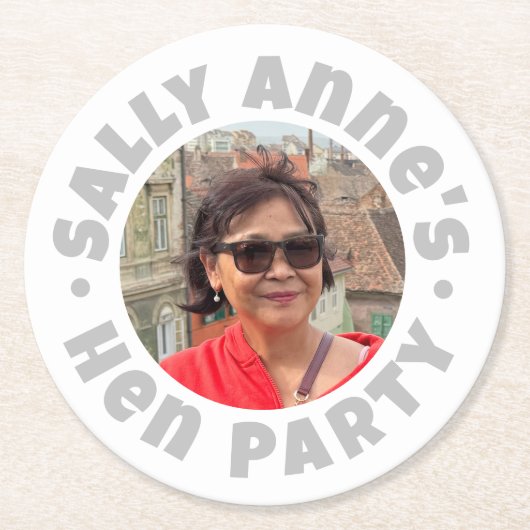 Bachelorette Hen Party Runder Pappuntersetzer (Vorderseite)