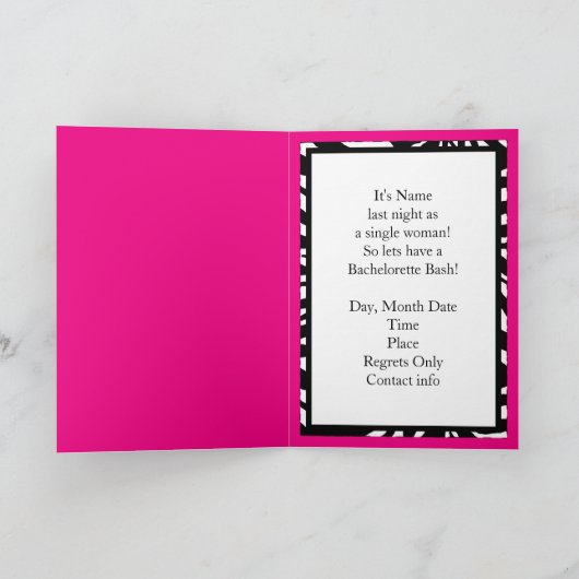 Bachelorette Invite Einladung (Innenseite)