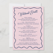 Bachelorette Itinerary Bach Weekend Cocktail Pink Einladung (Rückseite)