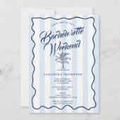 Bachelorette Itinerary Bach Weekend Palm Tree Einladung (Vorderseite)