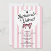 Bachelorette Itinerary Bach Weekend Retro Leopard  Einladung (Vorderseite)