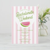 Bachelorette Itinerary Bach Weekend Retro Summer Einladung (Stehend Vorderseite)
