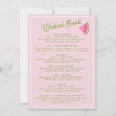 Bachelorette Itinerary Bach Weekend Retro Summer Einladung (Rückseite)