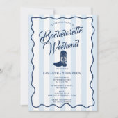 Bachelorette Itinerary Bach Weekend Rodeo Boots Einladung (Vorderseite)