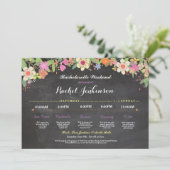 Bachelorette Itinerary Brautparty Chalk Einladung (Stehend Vorderseite)