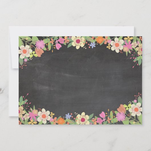 Bachelorette Itinerary Brautparty Chalk Einladung (Rückseite)