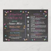 Bachelorette Itinerary Weekend Brautparty Wellness Programm (Vorderseite)